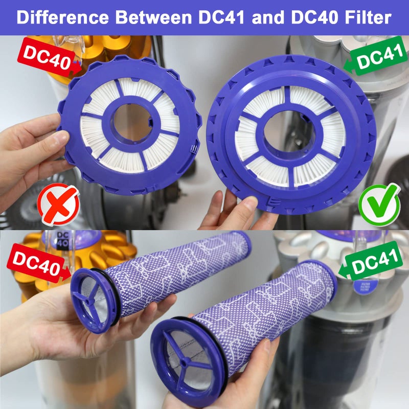 Lemige Vacuum Filters Replacement Parts for Dyson DC41 DC65 DC66 UP13 UP20 UP30 Animal, Multi Floor and Ball Animal 2 Aniaml 3 Vacuums, Part 920769-01&920640-01, 1 Pack Post Filter & 1 Pack Pre Filter - Image 3